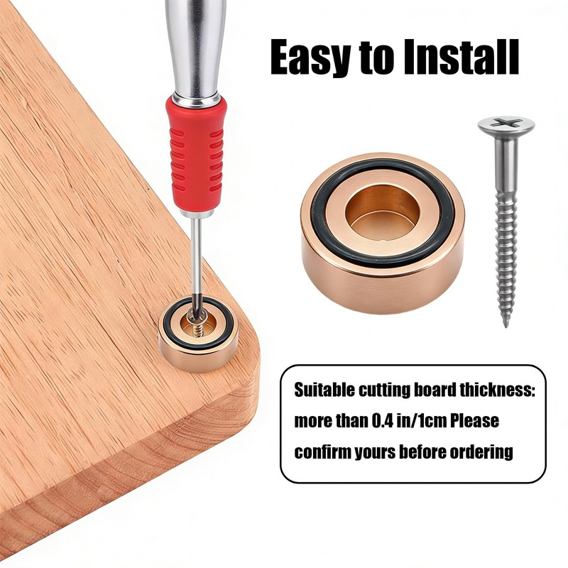 4 Pcs Cutting Board Metal Feet with Screws