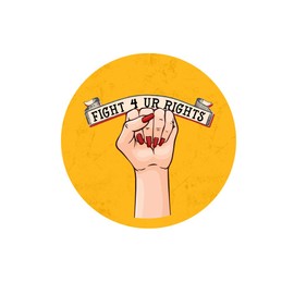 EvolveFISH Fight for Your Rights Pinback Button - [1.25" Diameter]