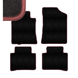 Maroon Edge Custom Fit Front & Rear Carpet Floor Mats, Black, Compatible with Nissan Maxima 2015 2014 2013 2012 2011 2010 2009