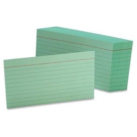 Oxford Index Card, Ruled, 3"x5", 100/PK, Green (7321GRE)
