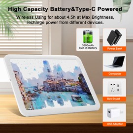 Rechargeable A3 LED Light Box for Tracing, elice Wireless Lightbox Drawing Light Table Light Pad Light Copy Board for Artists Sketching, Up to 6670 Lux Super Bright Lightpad for Cricut Weeding Vinyl