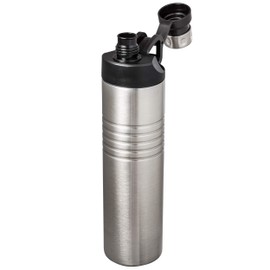 Schmalz® Korinth thermal stainless steel drinking bottle with engraving, dishwasher-safe, leak-proof, double-walled, 600 ml, sports, leisure, hiking, school, camping, 52456 (silver, with engraving)