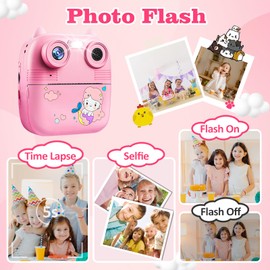 Terawetre Kids Camera Instant Print, Kids Camera for Girls Boys, 1080P HD Kids Digital Camera with 32GB SD Card and Printing Paper Kids Instant Print Camera Toy for 3 4 5 6 7 8 9 Year Old Girl