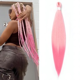 ShowJarlly Braids Extensions, Pre-Stretched Braiding Hair, 30 Inches, 1 Pack/Lot Braid Extensions, Synthetic Hair for Braiding, Professional Soft Synthetic Jumbo Braids Hair (76 cm, 613/Pink#)