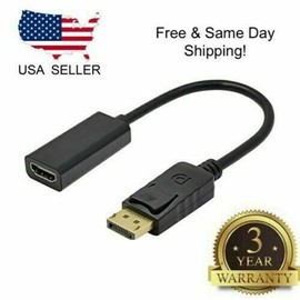 Unbranded 2X Display Port to HDMI Male Female Adapter Converter Cable DP to HDMI