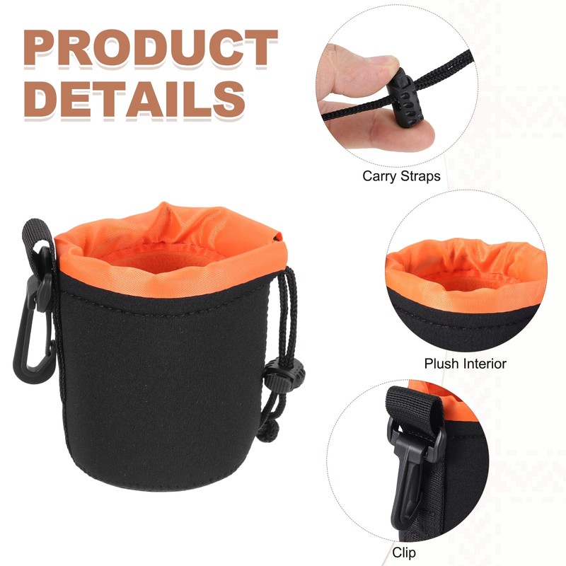 PATIKIL Pack Camera Lens Pouch Diameter x Height Drawstring Bag
