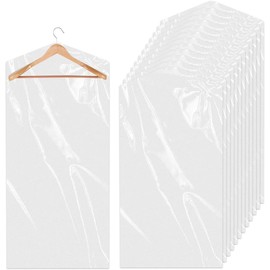 Clothes Bags, Pack of 25 Hanging Garment Bags, Waterproof Dust Protection, Protective Shield, Dustproof Garment Bags for Suits, Jackets, Shirts (60 x 120 cm), Transparent