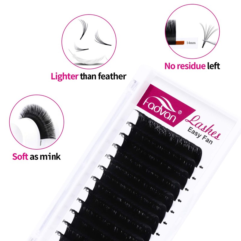 FADVAN Easy Fan Lashes, Self Fanning Volume Russian Eyelash Extensions