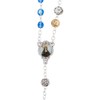St. Brigid Beautiful Blue Glass Rosary | Gold-Tone and Silver-Tone