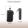 HARFINGTON 2Psc Genuine Leather Key Holder Bag Car Keychain Coin