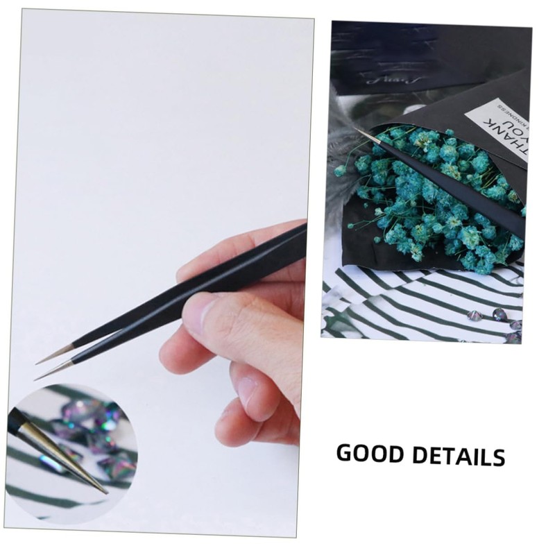 jojofuny Quality Material Nail Tweezers 3pcs Rhinestone Picker Tool for
