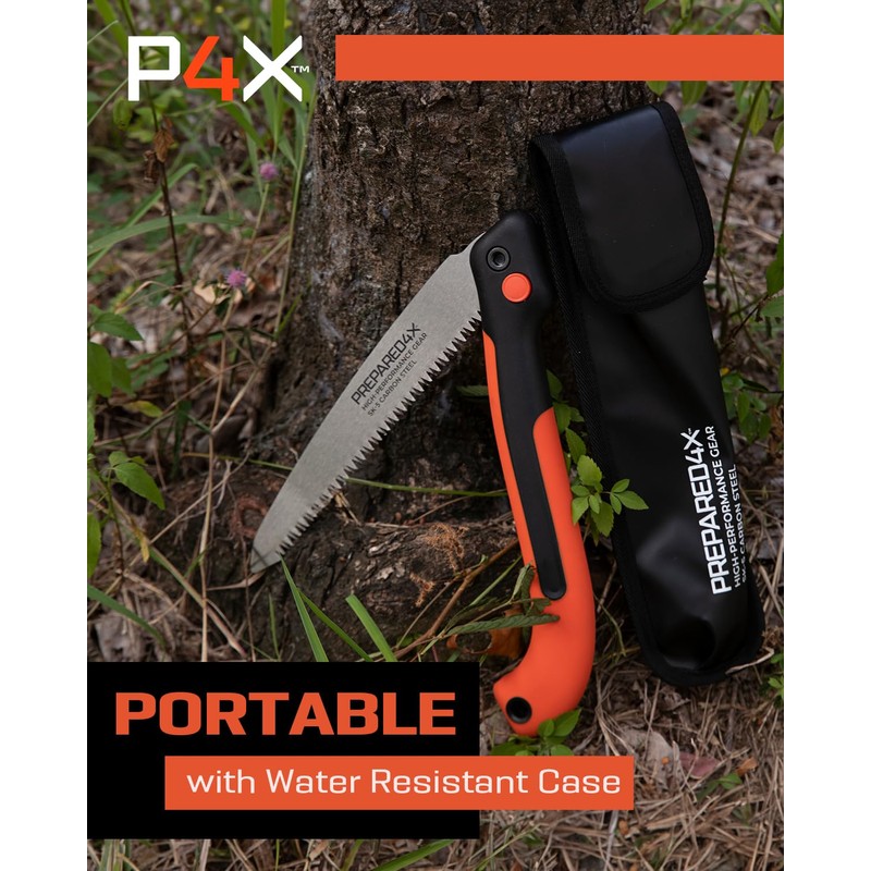 Prepared4X Folding Saw - 8.5" Camping Saw for wood cutting