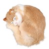 Fur Cat Figurine Simulation Cute Decorative Plush Cat Statue Toy