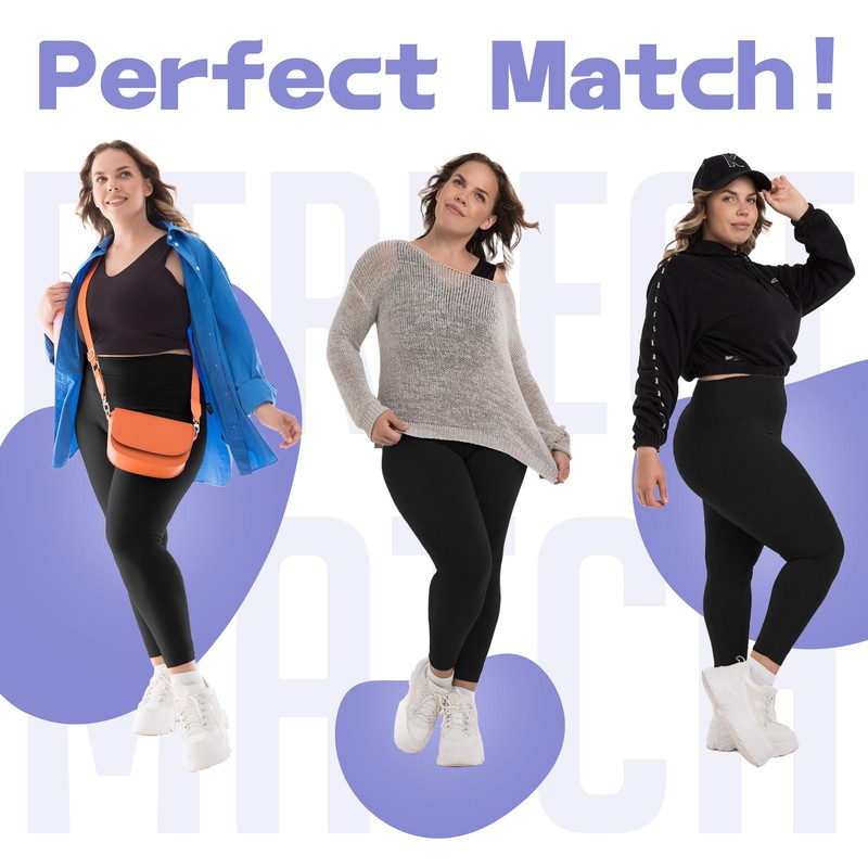 Walifrey High Waist Plus Size Leggings for Women, Buttery Soft