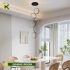 Benkut Modern LED Chandelier 6 Ring Black LED Pendant Light