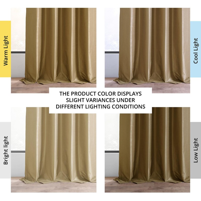 HPD HALF PRICE DRAPES Ruched Faux Dupioni Silk Curtains for