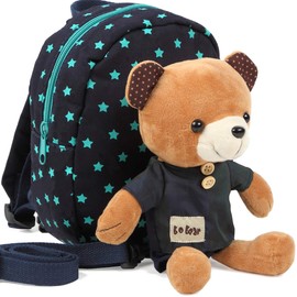 RACCURU Baby Baby Backpack, Lost Prevention Harness, Comes with Leash, Bear, Plush Toy, 1st Year Old, Birthday Celebration