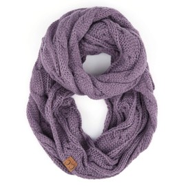 C.C Exclusives Solid and Multi Color Cable Kint Infinity Scarf (SF-800) (Violet)