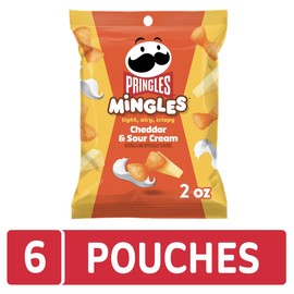 Pringles Mingles Puffed Snacks, Cheddar and Sour Cream, Cheese Puffs, Salty Snacks (6 Bags)