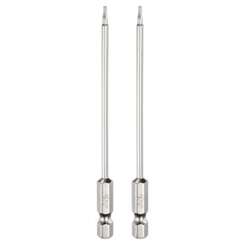 HARFINGTON 2pcs H2.0 Hex Head Screwdriver Bit 2.0mm Metric Flat Tip 1/4" Hex Shank 50mm (2") Long Magnetic Hexagonal Screw Drill Bit Wrench Chrome Plated Power Driver Socket