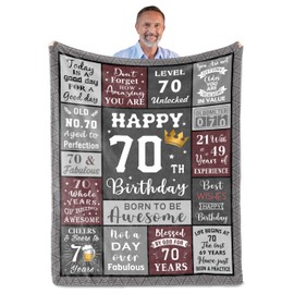 70th Birthday Gifts for Men, Mens 70th Birthday Gifts, Unusual 70th Birthday Gifts for Him/Dad, 70 Year Old Birthday Gifts for Men, Mens 70th Birthday Gift Ideas, 70th Birthday Blanket 150x130CM