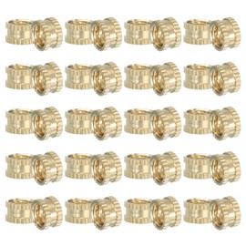 PATIKIL M10 Threaded Inserts, 12 Pcs Female Metric Brass Knurled Nuts Heat Set Insert for Plastic 3D Printing Components (M10x15x12mm)