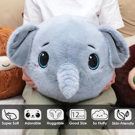 ninazy Puffy Elephant Stuffed Animal (12 in) - Stuffed Elephant Plush - Plush Elephants Gifts - Cute Plushies Peluches - Plush Toys Stuffy
