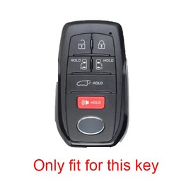 Btopars 2pcs 6 Buttons Silicone Rubber Remote Smart Key Fob Case Cover Protector Holder Compatible with Toyota Sienna 2021 2022 2023 Black Red