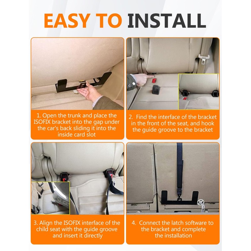 ADTOPI Child Seat Anchor ISOFIX Bracket Universal Car Child Seat