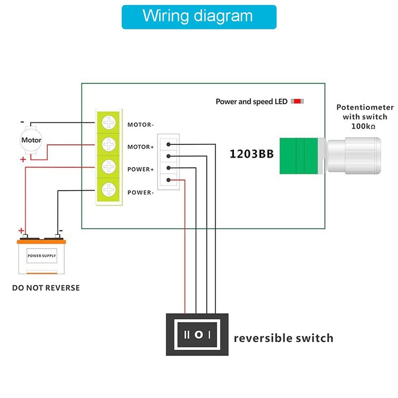 DKARDU 1203BB 6V 12V 24V 28V DC Motor Speed Controller