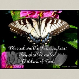 CafePress Blessed Are The Peacemakers And Swallowtail Zipper Canvas Tote Top Zipper Closure