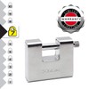 Master Lock 680EURD Rectangular Zinc Padlock with Key, Grey, 8