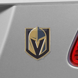 FANMATS 60507 Vegas Golden Knights Heavy Duty Aluminum Embossed Color Emblem, Auto Emblem Decal