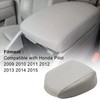 Priprilod Gray Leather Armrest Center Console Lid Replacement Cover Compatible