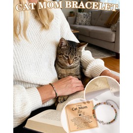 ASKRAIN Cat Gifts for Women, Gifts for People Who Love Cats Cat Mom Lover Christmas Bracelet Jewelry Gifts Funny Cats Themed Gift Stocking Stuffers for Women
