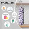 Purple Floral Plastic Bag Holder, Grocery Bag Storage Dispenser, Washable
