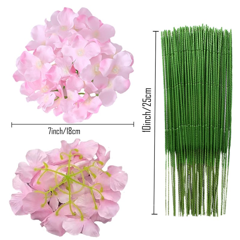 HinyoCo 28 Pcs Silk Hydrangea Flowers Artificial Flowers 7 inch