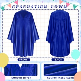 Sureio 6 Pcs Kindergarten Preschool Graduation Cap and Gown with 2025 Tassel Graduation Stole Certificate for Toddler Kids(Small,Royal Blue)