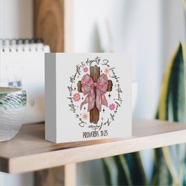 Funny Easter Bunny Decor Desk Decor Wooden Box Sign Easter Decorations Easter Gift Wood Block Plaque Box Sign for Home Farmhouse Kitchen Bathroom Shelf Table Decoration