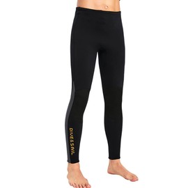Wetsuit Pant Neoprene Pants for Women Men 3MM Snorkeling Scuba Long Pant Leggings, 2MM 1.5MM Diving Swim Tights Pants Wetsuits Shorts Sun Protection for Surfing Cold (3MM Black Women, Small)