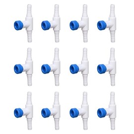 ALEGI Aquarium Control Valves for Aquarium Air Pump Single Way Plastic Air Flow Control Regulator for 3/16" ID Tubing 12 Pack (White & Blue)