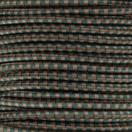 Marine Grade Shock Cord with 2 Carabiners - 6 Colors of USA Made Bungee, Stretch, and Elastic Cord - 1/8, 3/16, 1/4 Inch on 25, 50, and 100 Foot Spools (Woodland Camo, 3/16 Inch x 25 Feet)