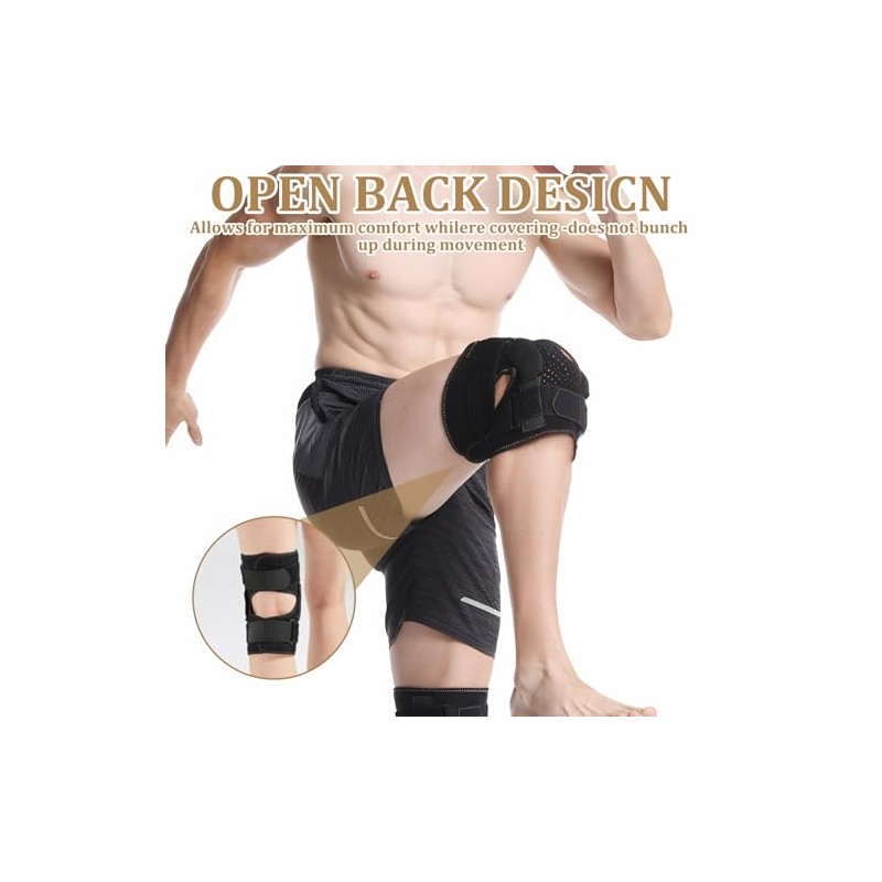 2 PCS Hinged Knee Brace Support for Men & Women,