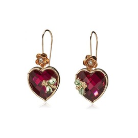 ZHOUMEIWENSP Fashion Multi Lucite Heart Flower Stone Drop Earrings For Women (Bee Love)