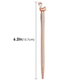 TOCCOOL 4Pcs Swan Neck Pen - Metal Twist-up Ballpoint Pen, Novel Swan-Shaped Pen, Smooth Writing, Comfortable Feel, Suitable for Creative Writing, Office (Rose Gold)
