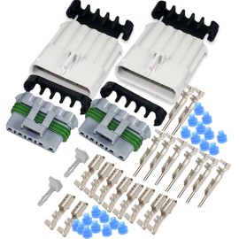 2-Pack, 30Amp (5-PIN) Metri-Pack Waterproof Connector Terminals and Seals 10-12 AWG