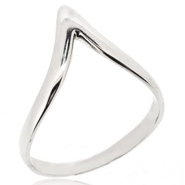 Sovats Chevron Thumb Ring For Women 925 Sterling Silver Rhodium Plated - Simple, Stylish &Trendy Nickel Free Ring, Size 56