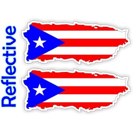 Unbranded/Generic (2) REFLECTIVE Puerto Rico Flag Hard Hat Decals Flags Motorcycle Helmet Stickers