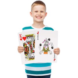 SeptCity Jumbo Playing Cards, 9.5 X 6.7 Inches Super Big Giant Game Theme or All Ages (1 Pack) (6 Times)
