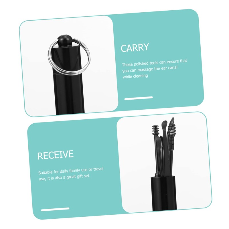 Outanaya 1Set Portable Stainless Steel Ear Wax Removal Kit Ear